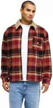 Quiksilver Dna Sherpa Harrington Bomber Jacket (EQYJK04201-RRE3) surf sherpa oxblood