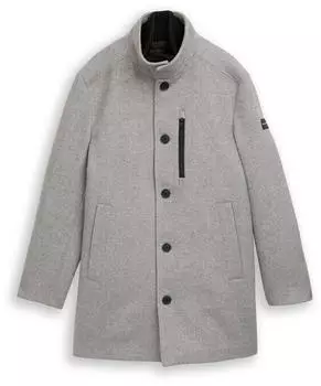Tom Tailor 2-in-1 Wollmantel mit abnehmbarer Innenjacke (1051665) mid grey melange