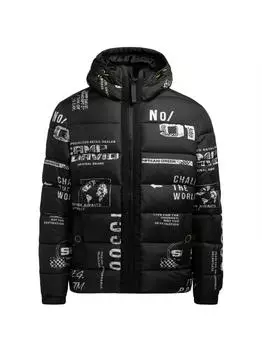 Camp David Winterjacke mit elastischem Saumabschluss (CG2655) schwarz