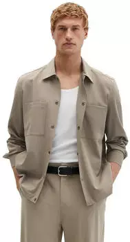 Marc O'Polo Overshirt DFB Travel Collection aus dehnbarem Tech Wool Blend (5000014259) frozen taupe