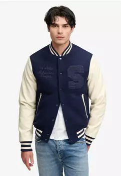Superdry Vintage Patched Varsity Jacket (M5012477A) blue
