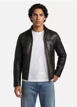 Bugatti BUMATTEO Lederjacke Modern Fit (40685935) schwarz