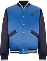 Blouson PHILIPP PLEIN "Logo", Herren, Gr. S, blau (08, middleblau), Obermaterial: