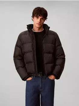Calvin Klein LS Nylon AOP Down Puffer JKT Regular Fit Steppjacke (54744929) schwarz