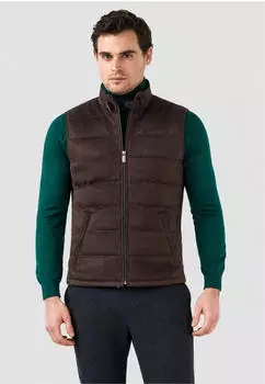 Pierre Cardin Steppweste mit Frontrei&szlig;verschluss (29975501) dunkelbraun