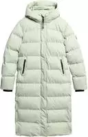 Superdry W5011738A, Superdry W5011738A Lange Steppjacke aus gr&uuml;ner Mikrofaser (XS)