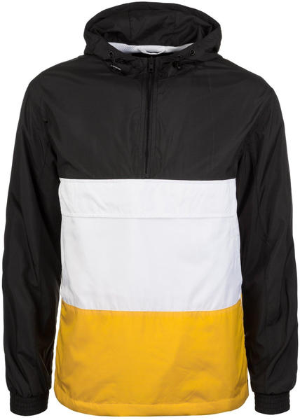 Urban Classics Color Block Pull Over Jacket black/chrome yellow/white (TB2101)