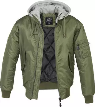 Brandit MA1 Sweat Hooded Jacket olive-grey