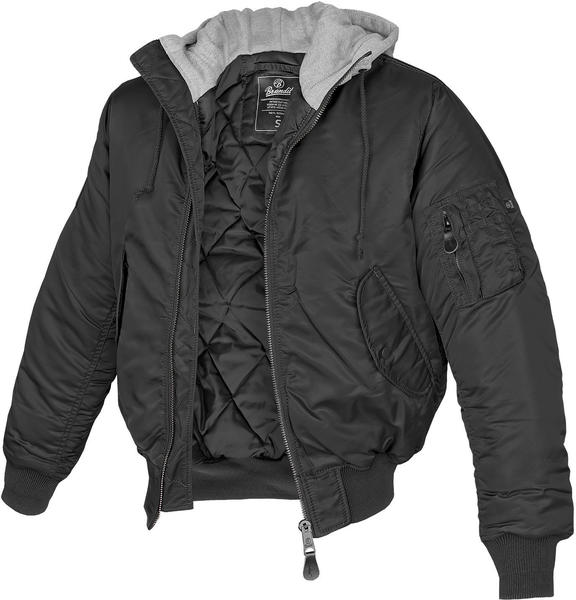 Brandit MA1 Sweat Hooded Jacket black-grey