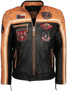 TOP GUN Racing Bikerjacket (TG2019) black/orange/offwhite