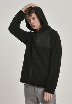 Urban Classics Hooded Sherpa Zip Jacket Black (TB3121-00007-0051) schwarz