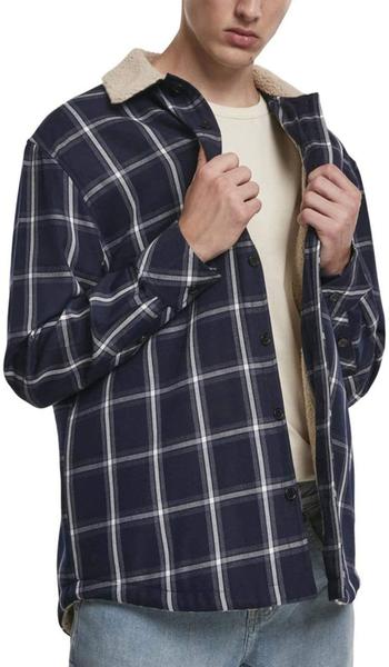 Urban Classics Sherpa Lined Shirt Jacket Navy/wht (TB3133-00159-0037) navy/white