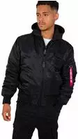 Alpha Industries Bomberjacke "MA-1 ZH Back Print" mit Kapuze Kunstfaser, slim fit