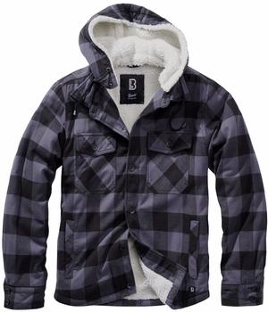 Brandit Lumberjacket Hooded black/grey