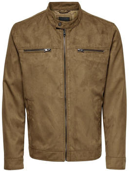 Only & Sons Willow Fake Suede Jacket cognac