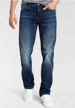 AJC Straight-Jeans Used-Look niedrige Leibh&ouml;he dark blue