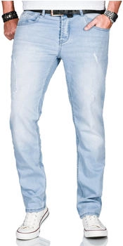 Alessandro Salvarini Slim-fit-Jeans ASCatania used look Effekt 2% Elasthan AS-161 hellblau
