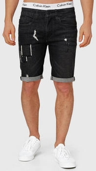 Indicode Roberts Jeans Shorts Taschen Used Look schwarz