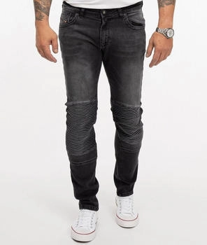 Rock Creek Jeans Hose Schwarz Slim Fit Biker-Style RC-2185