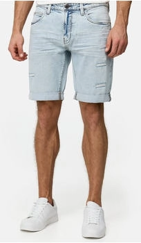 Indicode Jeansshorts Caden foam blau weiß