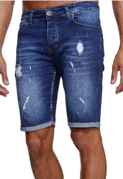 Reslad Jeans Shorts Used Look Destroyed Denim Jeansshorts RS-2086 blau