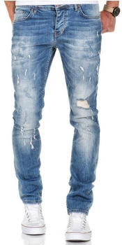 Amaci&Sons Strech Destroyed Slim Fit Jeans hellblau