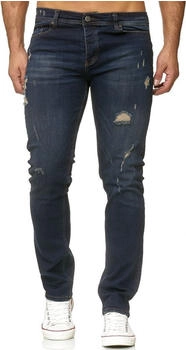 Reslad Jeans Destroyed Look Slim Fit Denim Stretch dunkelblau