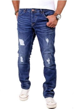 Reslad Jeans Destroyed Look Slim Fit Denim Stretch RS-2062 blau