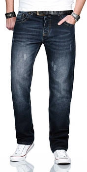 Alessandro Salvarini Straight-Jeans ASCarlo gerades Bein dunkelblau