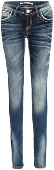 Cipo & Baxx Slim-fit-Jeans auffällig farbigen Ziernähten WD256 blau