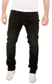 WOTEGA Noah Herren Jogginghose Jeans-Look schwarz