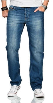 Alessandro Salvarini Straight-Jeans ASBeppo gerades Bein blau schwarz