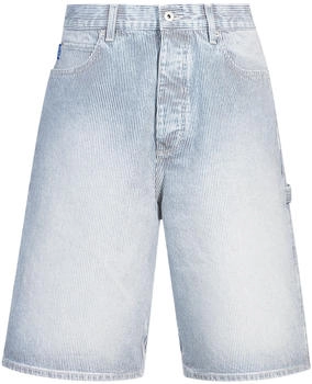 HUGO Shorts aus blauem Denim mit Streifen-Muster und weitem Beinverlauf - Style Aman 50534609 Hellblau