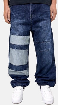 Dada Baggy Denim Jeans Patchwork blau schwarz