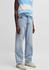 HUGO Nate Loose-fit-Jeans helle Waschung türkis aqua