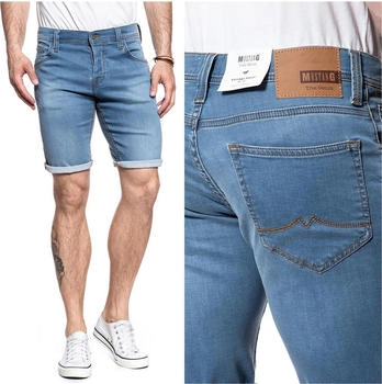 MUSTANG Jeansshorts Chicago Real X Regular Fit Bermudashorts Stretch light blue