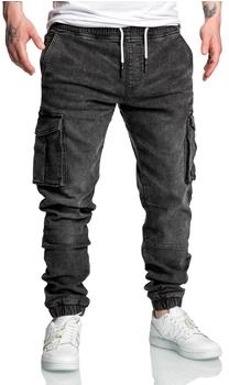 Amaci&Sons Stretch Denim Cargo Jeans 7024 schwarz