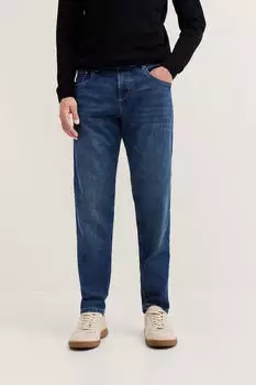 Bugatti 5-Pocket-Jeans 'Tapered Fit' stretch-denim 363-blau