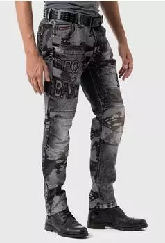 Cipo & Baxx 5-Pocket Jeans in Camouflage Look (49809616) schwarz