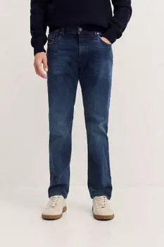 Bugatti Modern Fit 5-Pocket Jeans (26612 3919D) dunkelblau/messing