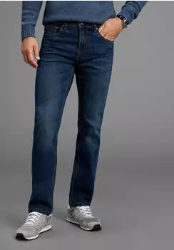 Arizona Jeans Straight-Jeans gerader Schnitt used look dunkelblau used