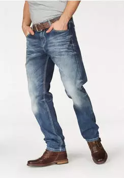 Cipo & Baxx Regular-fit Jeans mit dicken Nähten und außergewöhnlichem Design blau/offwhite