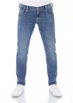 MUSTANG Oregon Tapered Jeans Used Look (1009374-5000-313) medium blue denim