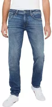 Pepe Jeans Hatch Slim-fit Jeans im 5-Pocket Design, Heavy washed blue denim