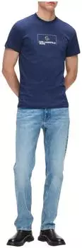 Karl Lagerfeld Regular SS Box Logo Tee tinted washed blue