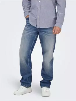 Only & Sons Edge Performance LB 3816 Dot DNM Noos Straight Jeans (56870251) dark medium blue denim
