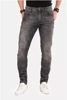 Cipo & Baxx Jeans Skinny Fit Used Look mit Schlüsselanhänger (699856) anthracite