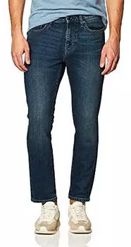 Amazon Essentials Athletic-Fit Stretch Jeans Straight Cut Slim-Fit Overdyed (MAE55017FL18) dunkle waschung