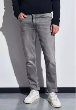Street One Straight Leg Jeans Dark Blue Wash graumeliert