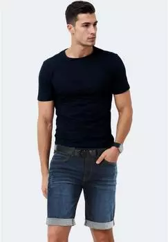 Indicode Joey Jeans Shorts Regular Fit Stretch dunkelblau